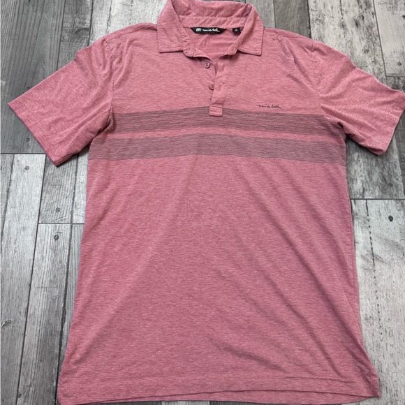 Travis Mathew Other - Travis Mathew Golf Light Red Polo Shirt Mens Tatum Ranch Golf Club Performance M